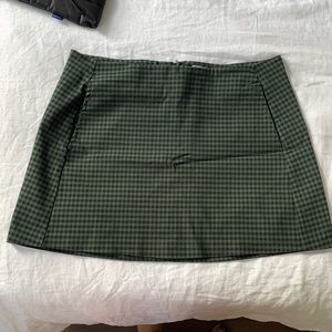 Urban Outfitter Stretchy Plaid Green Mini Skirt